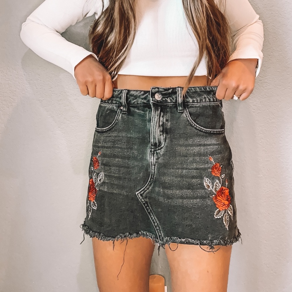 Black Jean Skirt
